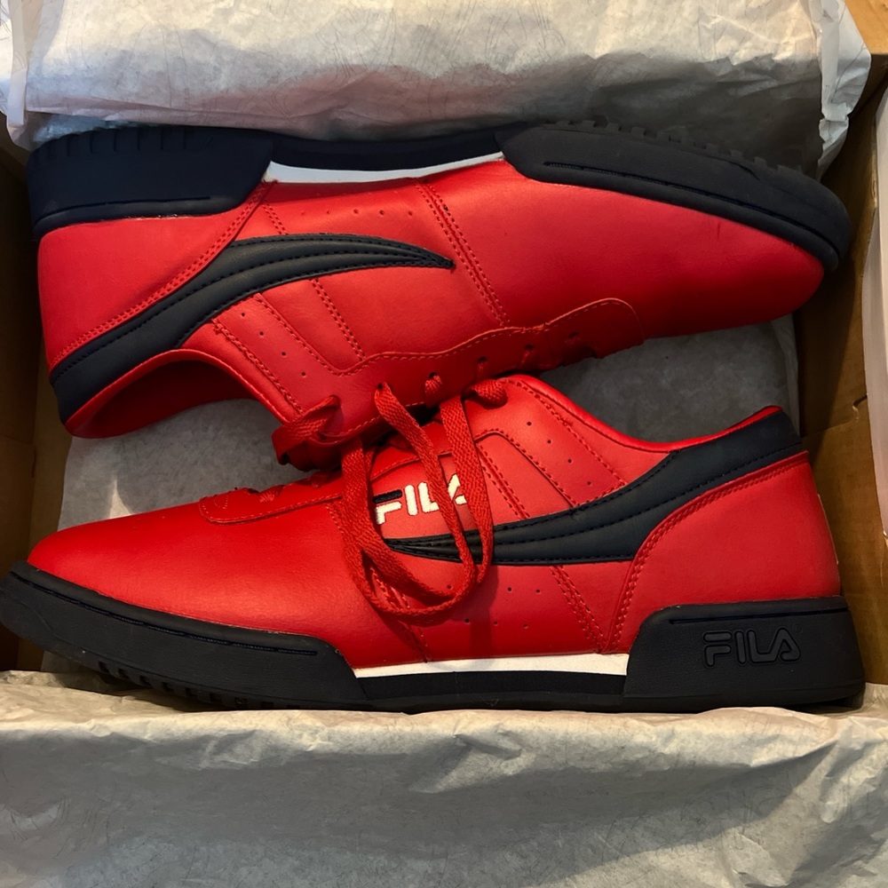 Fila Bold Red and Black Athletic Shoes